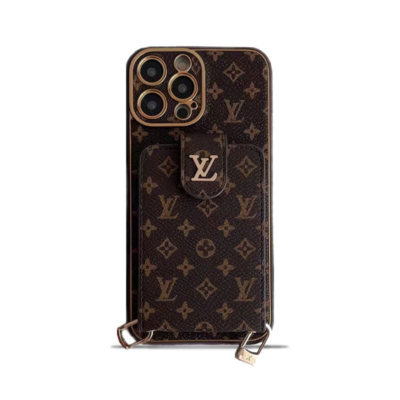 Monogram iPhone Case With Card Wallet And Strap -Small printing-ZQB231228-GTOCASE