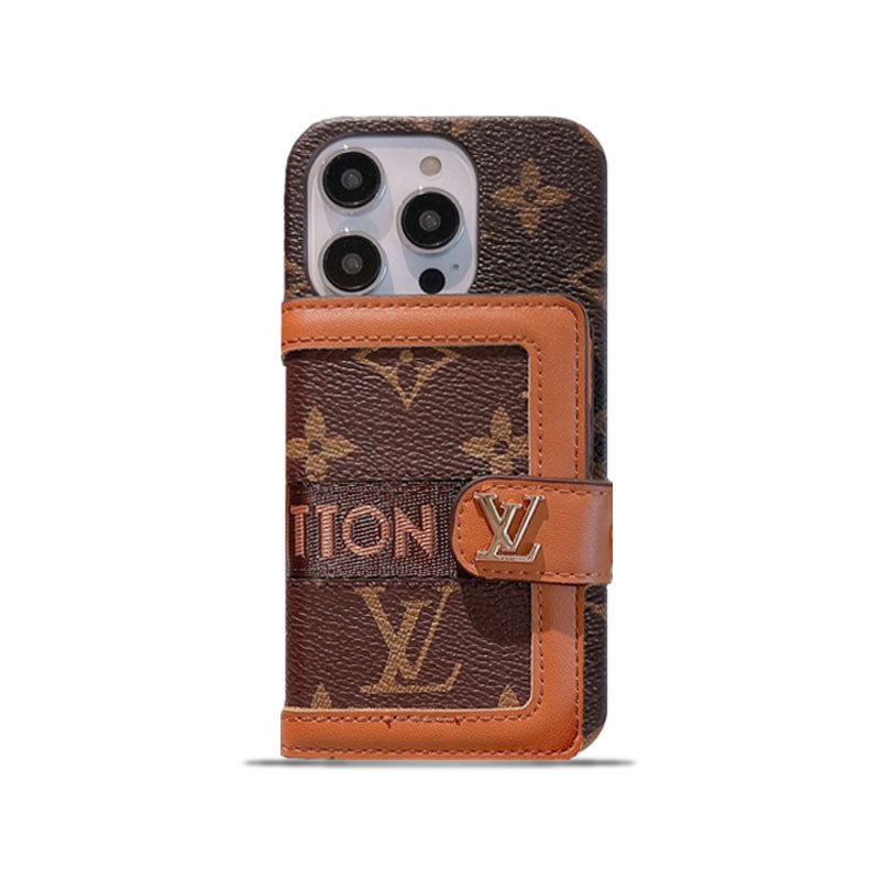 Monogram iPhone Case With Wallet And Crossbody Strap Brown -QB240329-GTOCASE