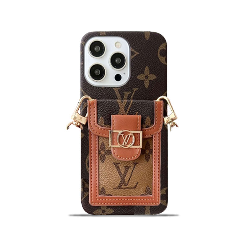 Monogram Dauphine iPhone Case With Card Holder And Strap Brown -LQK240329-GTOCASE