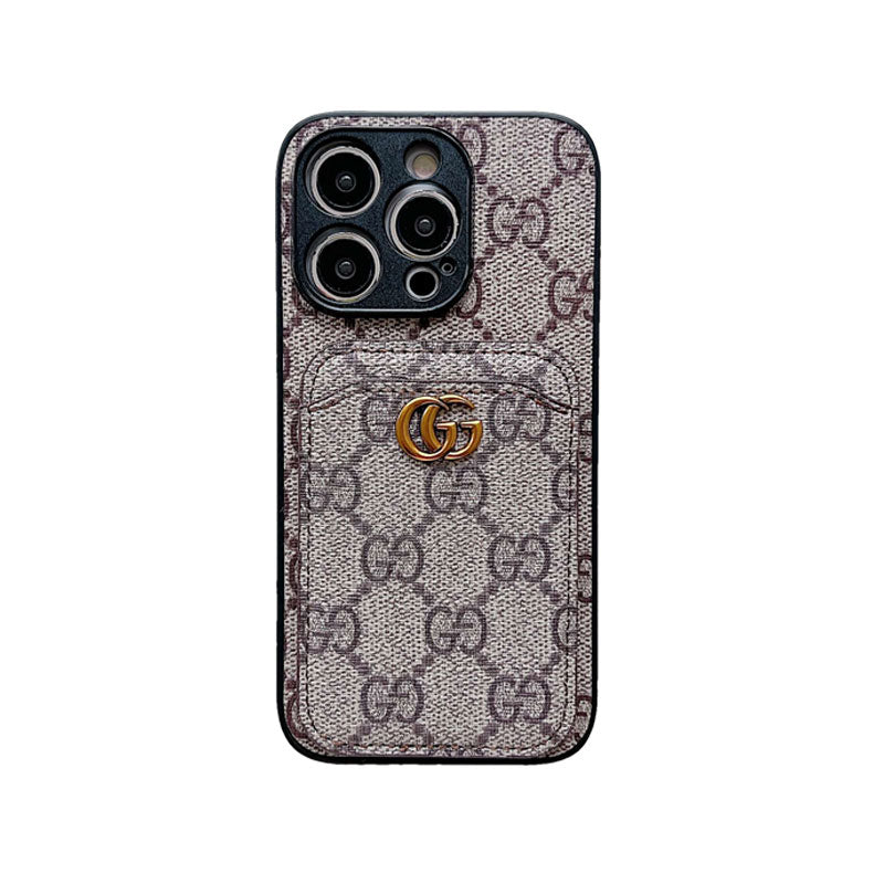 Classic GG iPhone Case With Card Holder Black -KBK240425-GTOCASE