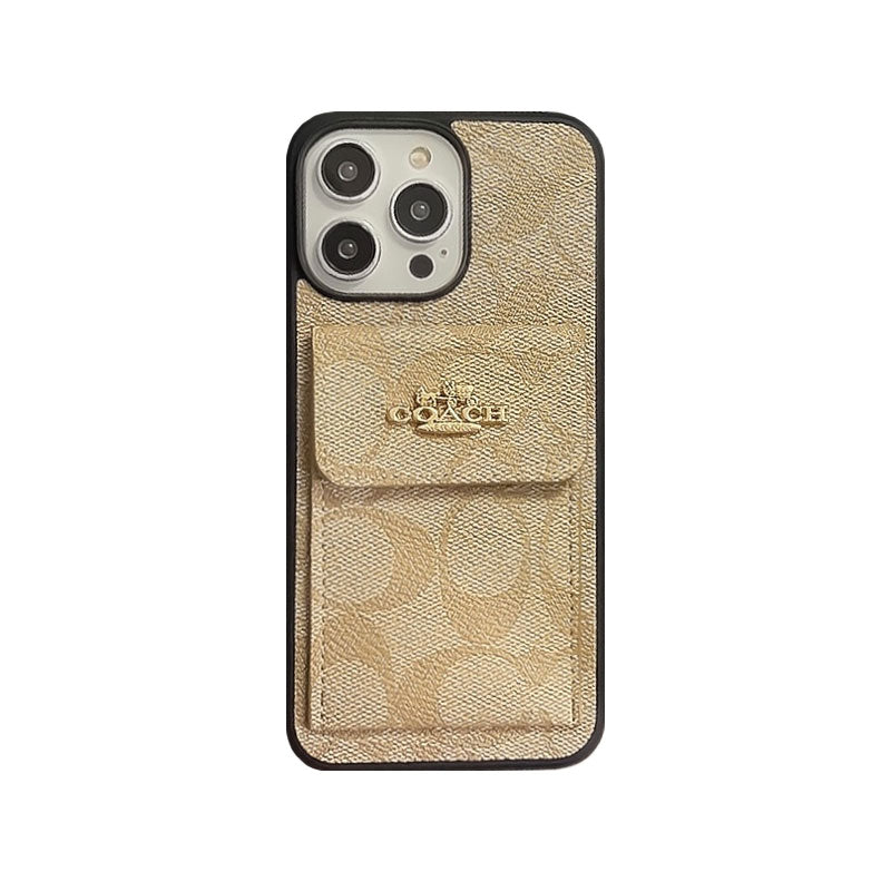 CH iPhone Case With Card Holder Wallet Light Brown -SZK240425-GTOCASE