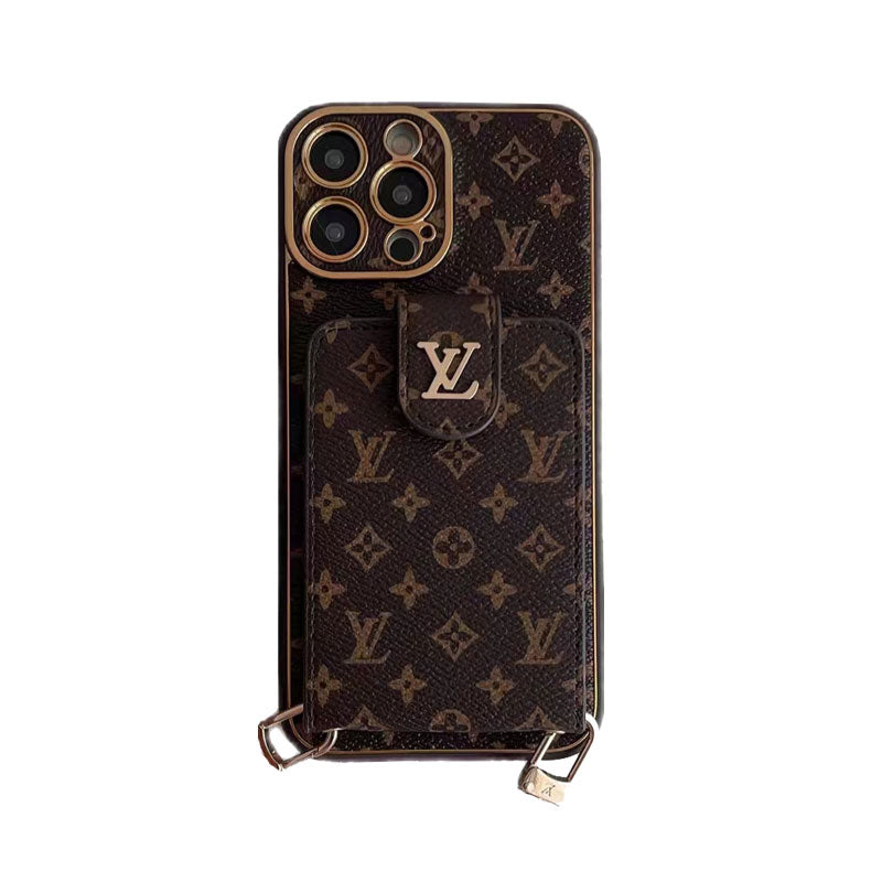 Monogram iPhone Case With Card Wallet And Strap -Small printing-ZQB231228-GTOCASE