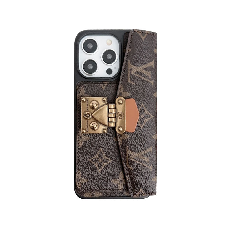 Monogram iPhone Case With Purse And Crossbody Strap Black -XKK240329-GTOCASE