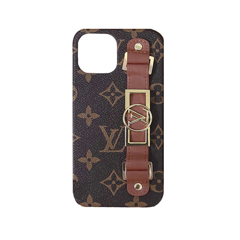 Leather Monogram iPhone Case With Holder-DK231215-GTOCASE