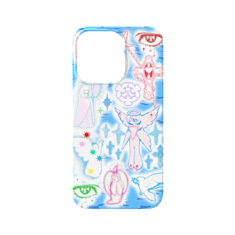 Y2K Angel Cross iPhone 16/15/14/13/12 Max Pro Max Case - Shockproof Aesthetic Film Cover for Trendy Protection