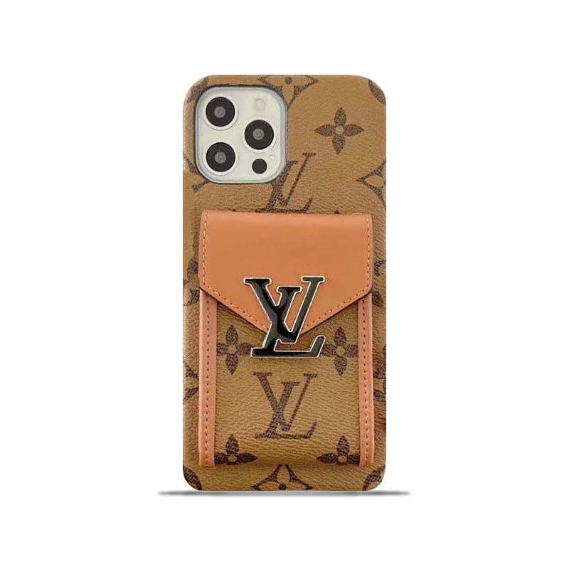 Monogram iPhone Case With Card Holder Yellow Printing -XK241701-GTOCASE