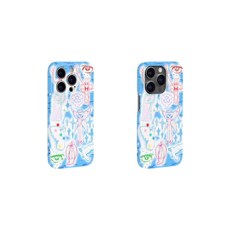 Y2K Angel Cross iPhone 16/15/14/13/12 Max Pro Max Case - Shockproof Aesthetic Film Cover for Trendy Protection