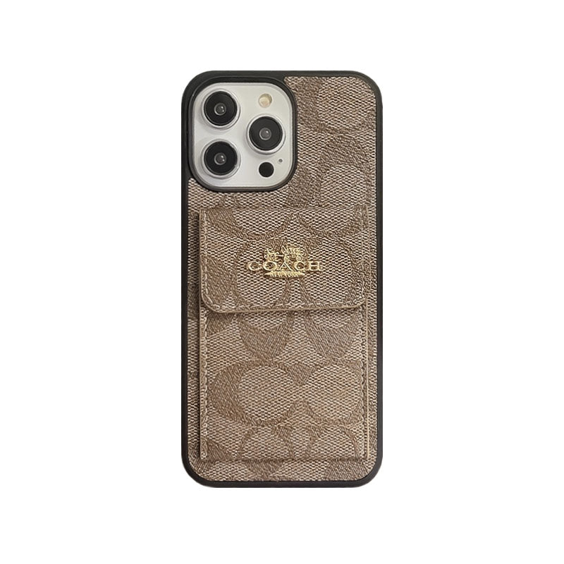 CH iPhone Case With Card Holder Wallet Dark Brown -SZK240425-GTOCASE