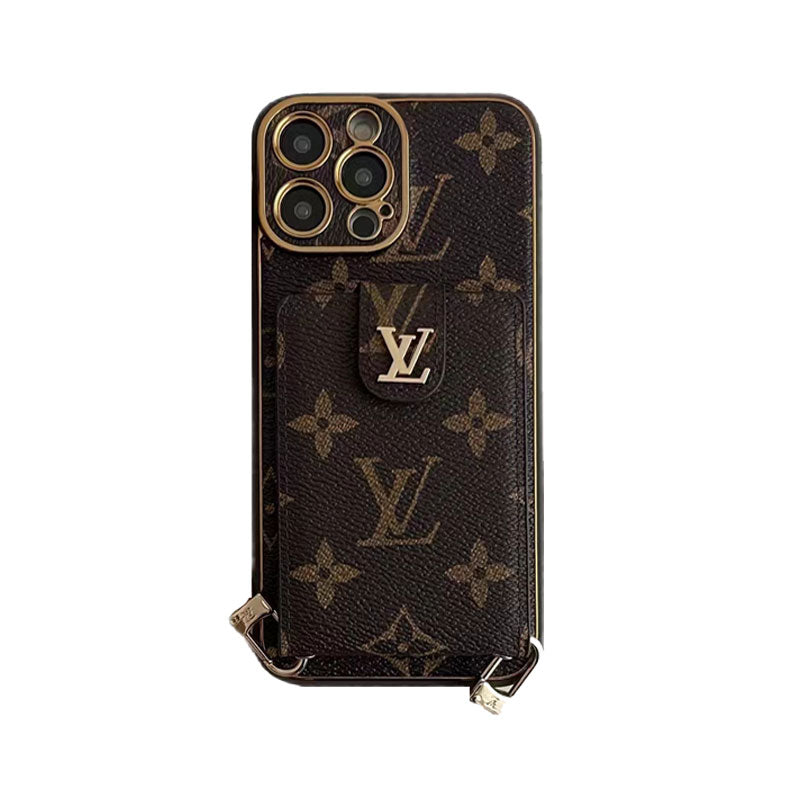 Monogram iPhone Case With Card Wallet And Strap -Small printing-ZQB231228-GTOCASE