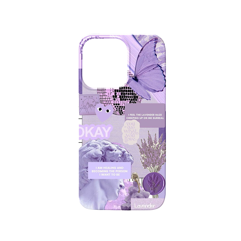 Y2K Purple Butterfly iPhone Case film Case- Full Protection Cute Aesthetic Phone Cover for Girls