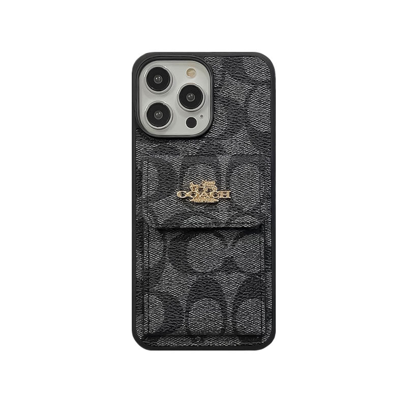 CH iPhone Case With Card Holder Wallet Dark Brown -SZK240425-GTOCASE