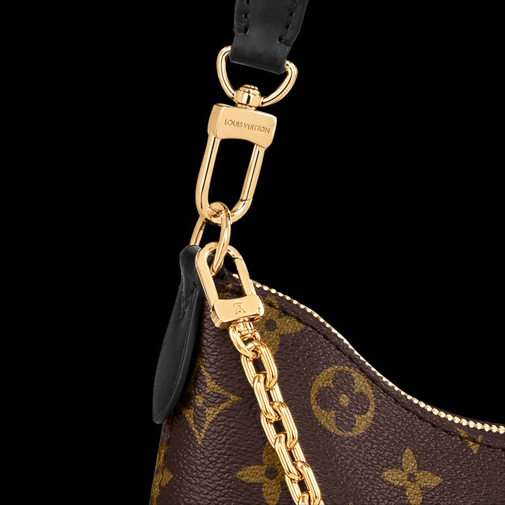 LV Luxury Element Monogram Handbag with Gold Chain Strap - Ultimate Luxury Must-Have Black Horn LV01