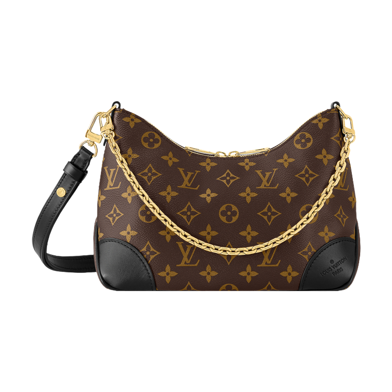 LV Luxury Element Monogram Handbag with Gold Chain Strap - Ultimate Luxury Must-Have Black Horn LV01