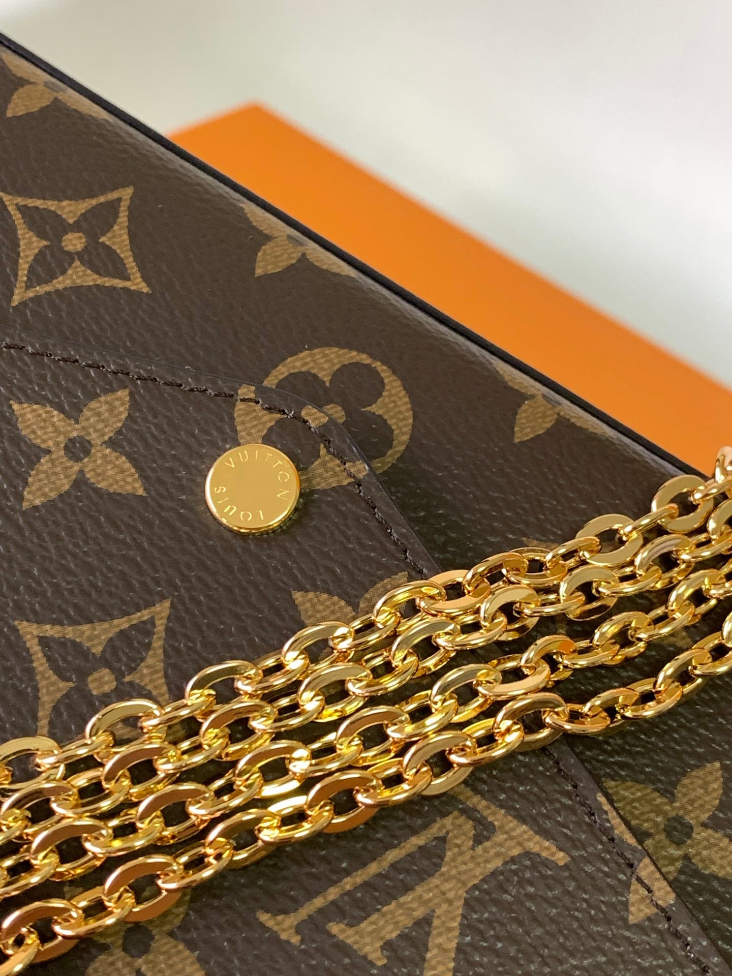 LV Luxury Element Chic Brown Mini Crossbody Bag with Gold Hardware & Removable Organizers LV007