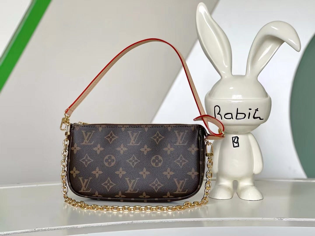 LV Luxury Element Compact Elegant Canvas Shoulder Bag with Detachable Strap LV008