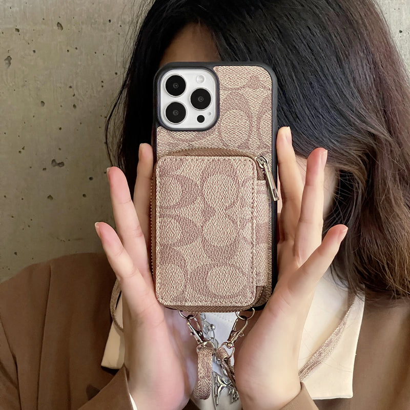 CH iPhone Case With Wallet Coffee-LQB241412-GTOCASE