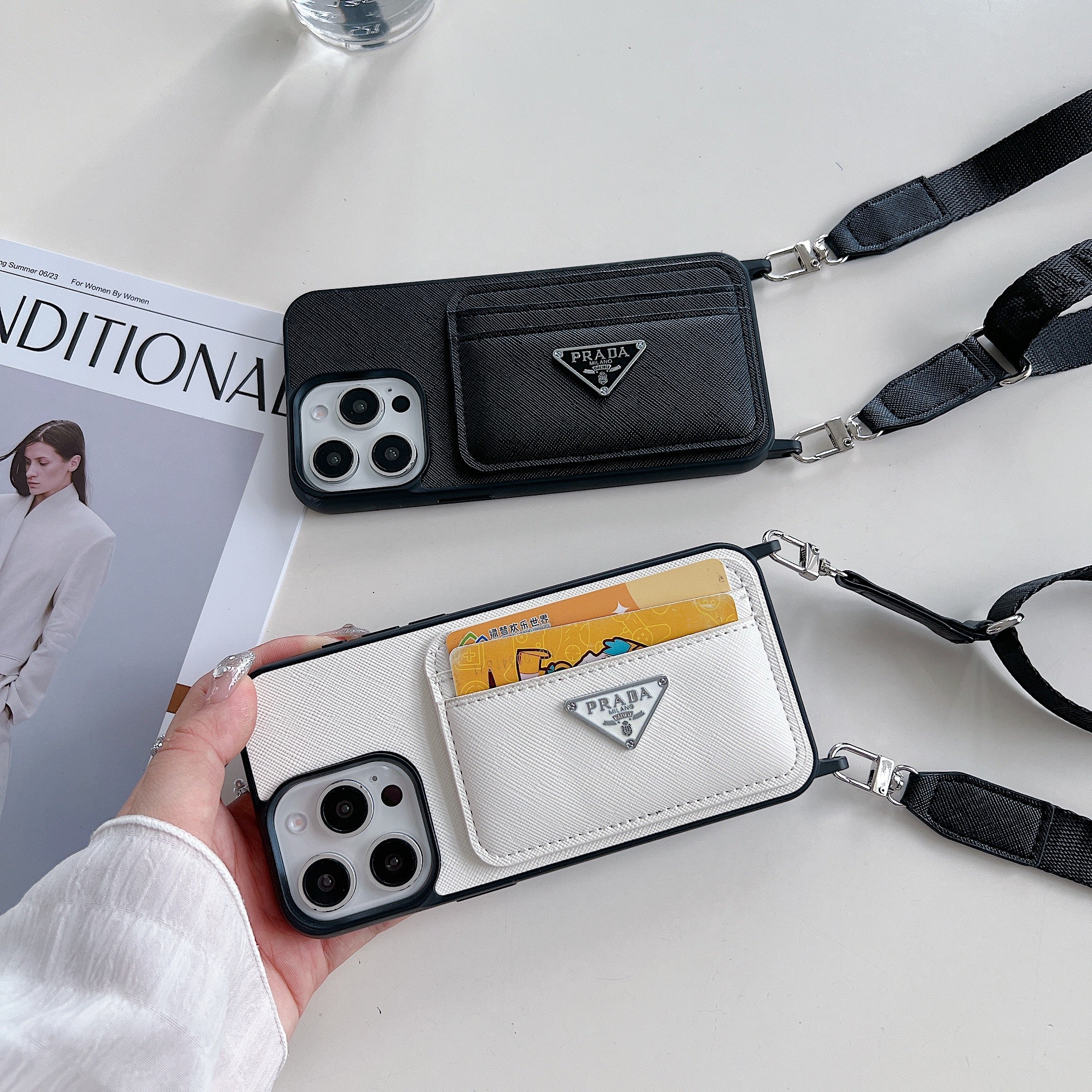 PR Case With Card Holder For iPhone White-XFK241537-GTOCASE