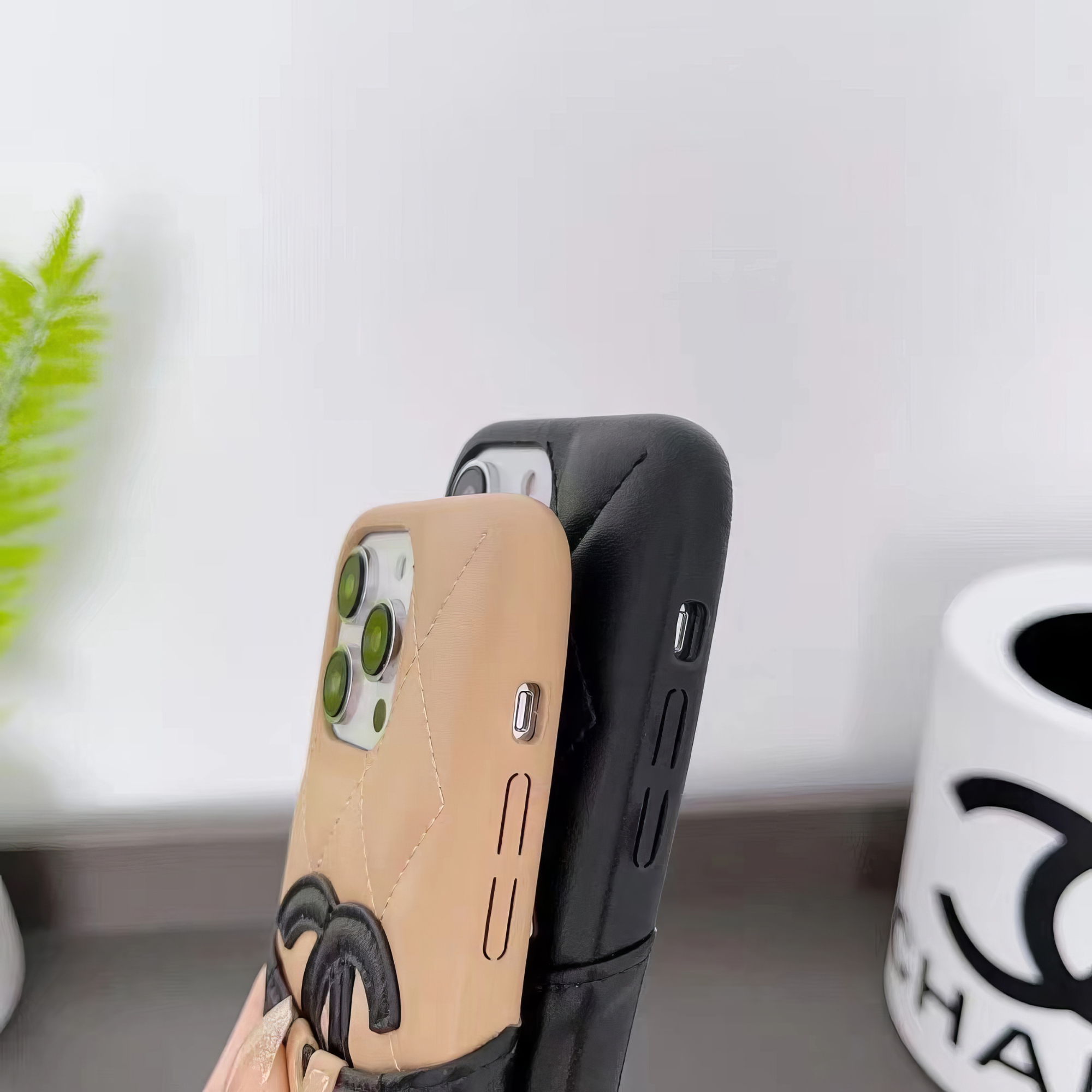 Classic CC iPhone Case With Card Holder Brown -CKP240401-GTOCASE