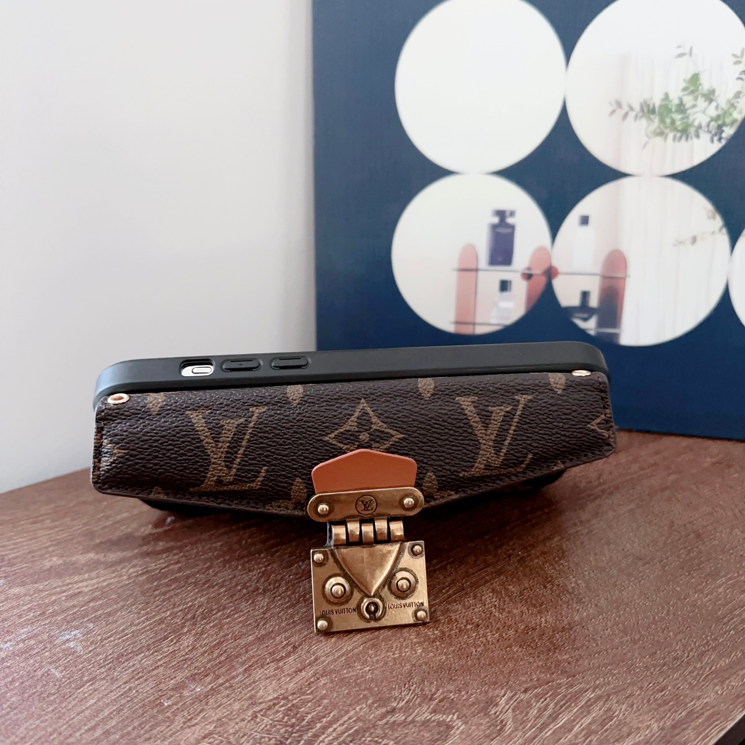 Monogram iPhone Case With Purse And Crossbody Strap Black -XKK240329-GTOCASE