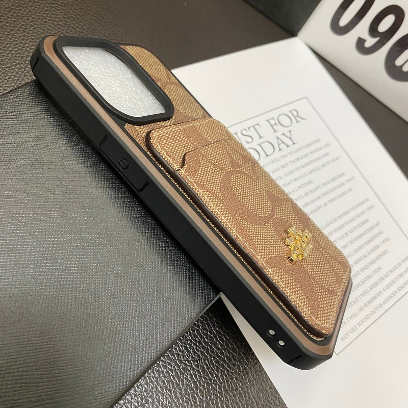 CH iPhone Case With Card Holder Coffee -KB241416-GTOCASE