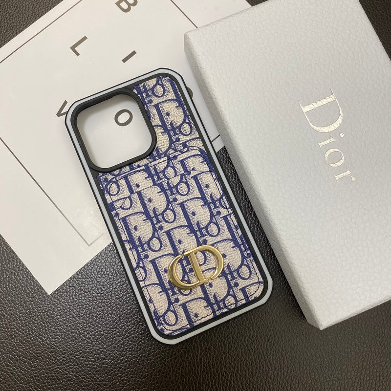 CD iPhone Case With Card Holder Blue -LB240513-GTOCASE