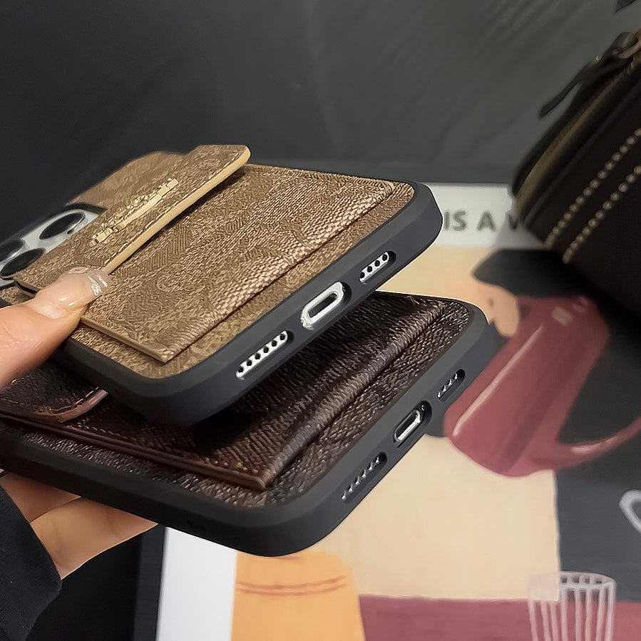 CH iPhone Case With Card Holder Wallet Dark Brown -SZK240425-GTOCASE