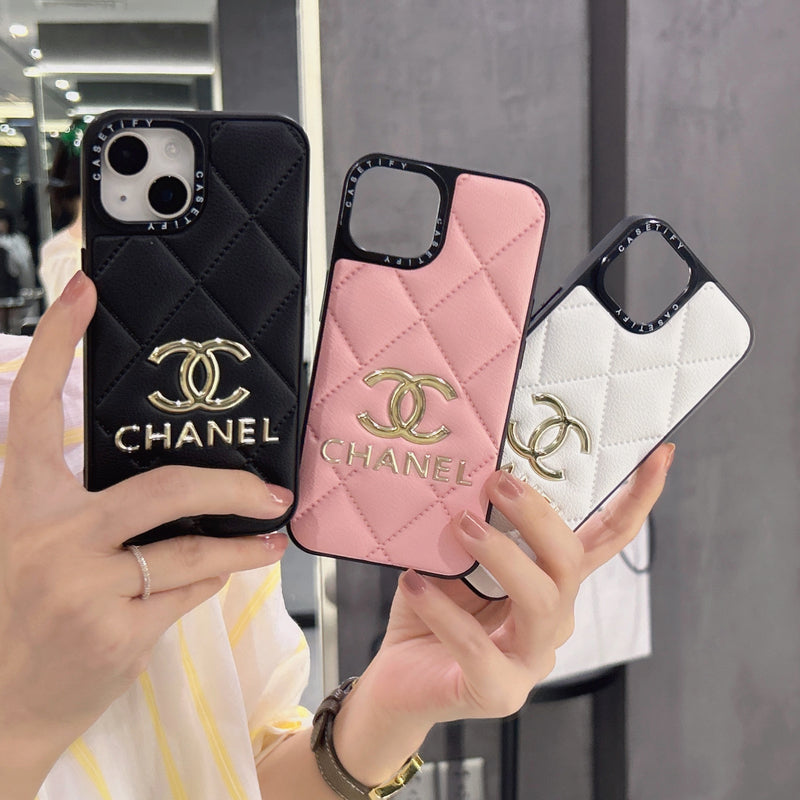 Leather CC iPhone Case Black-JB240320-GTOCASE