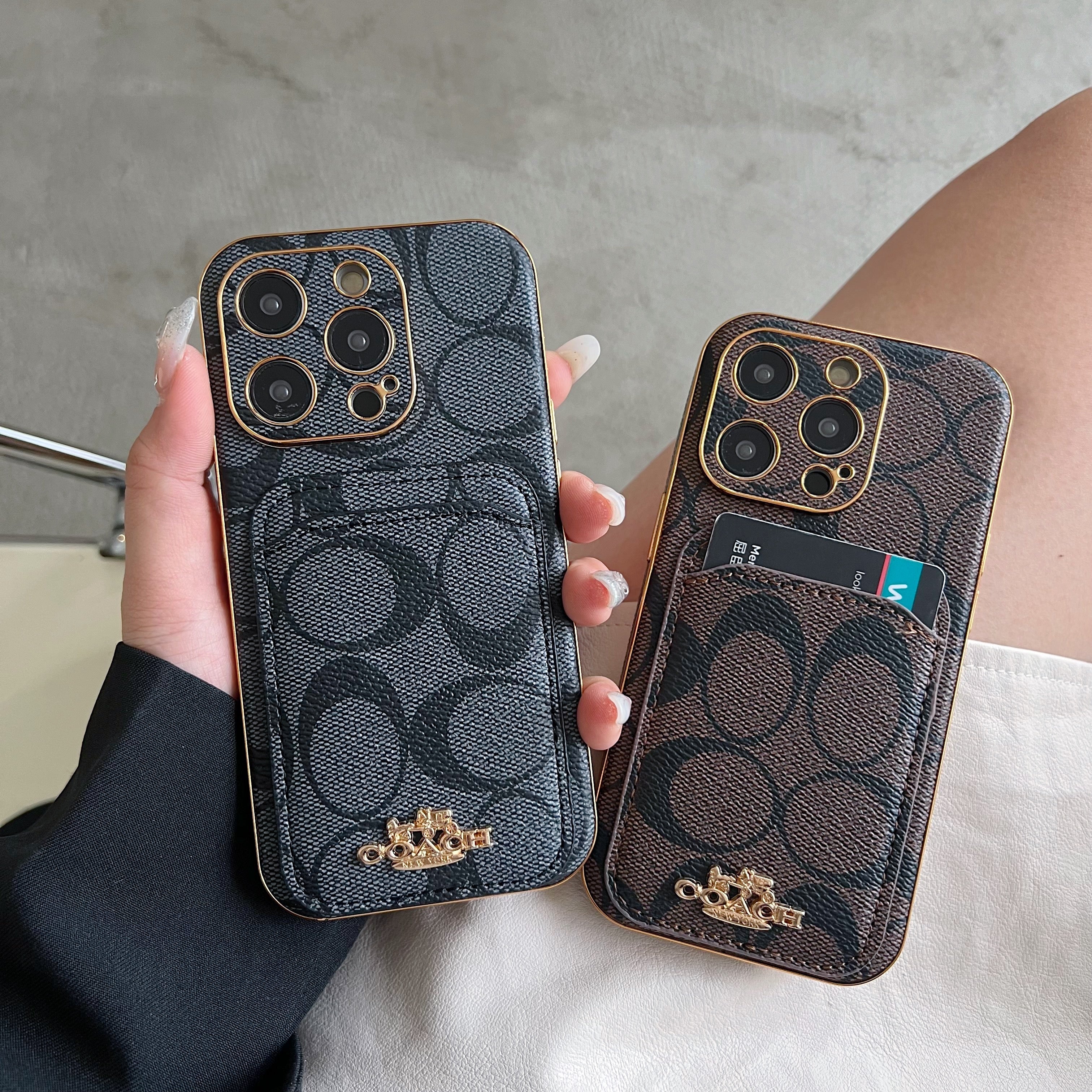 CH iPhone Case With Card Holder Black -KB241651-GTOCASE