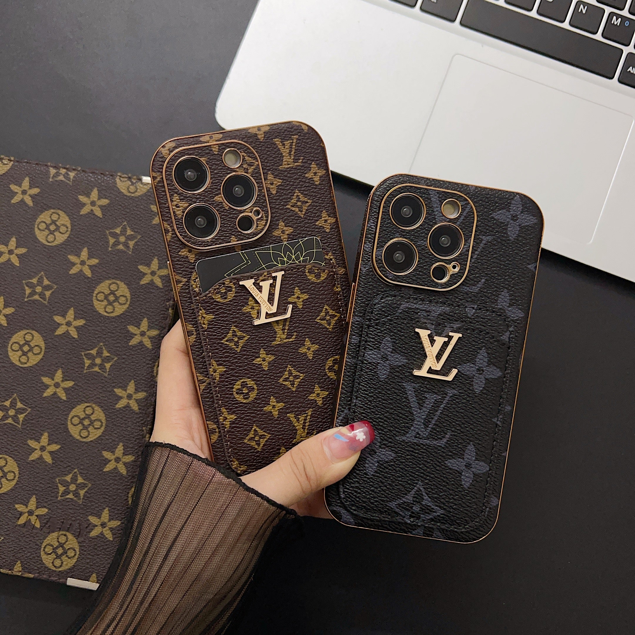 Classic Monogram iPhone Case With Card Holder -Small printing-CHD231124-GTOCASE