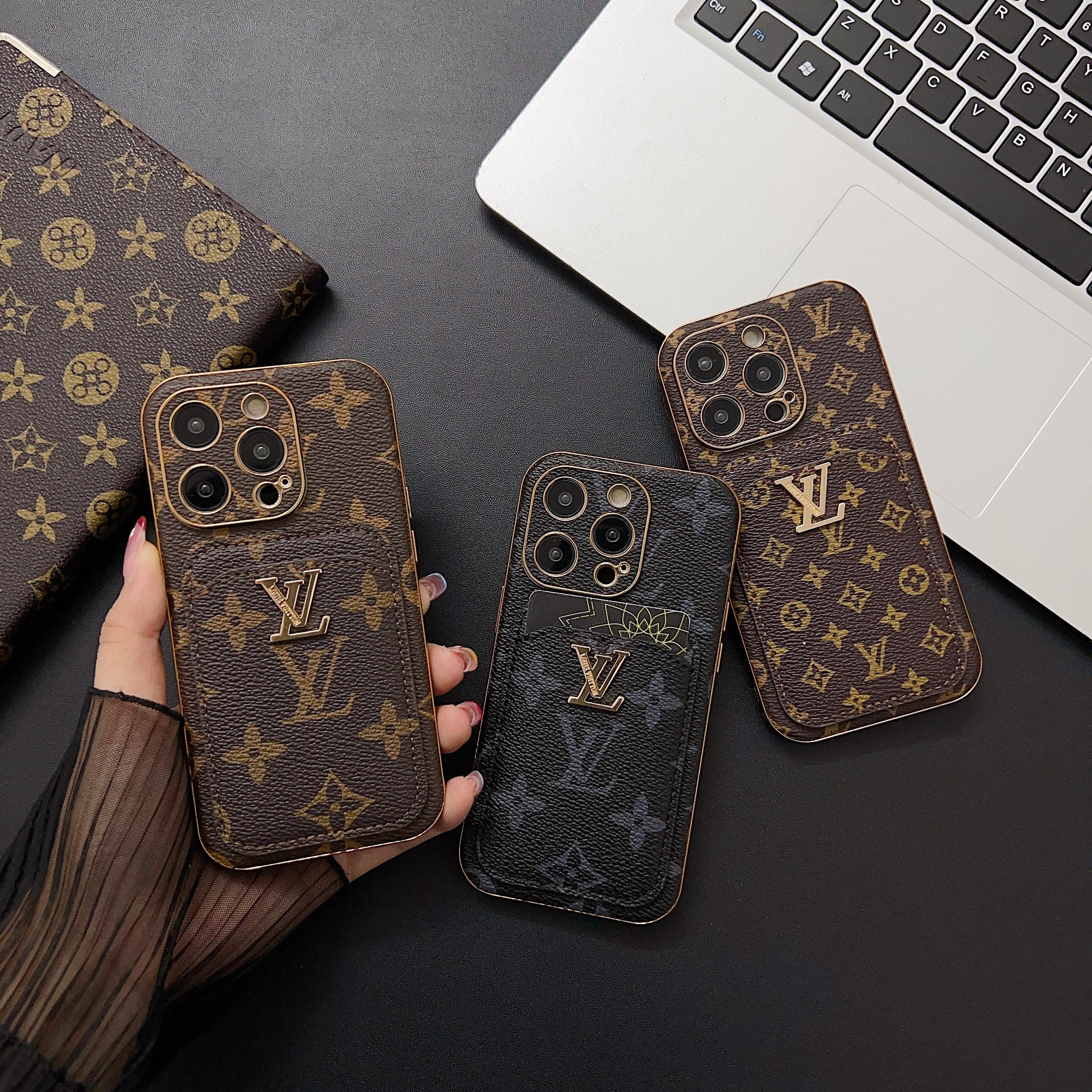 Classic Monogram iPhone Case With Card Holder -Big printing-CHD231124-GTOCASE