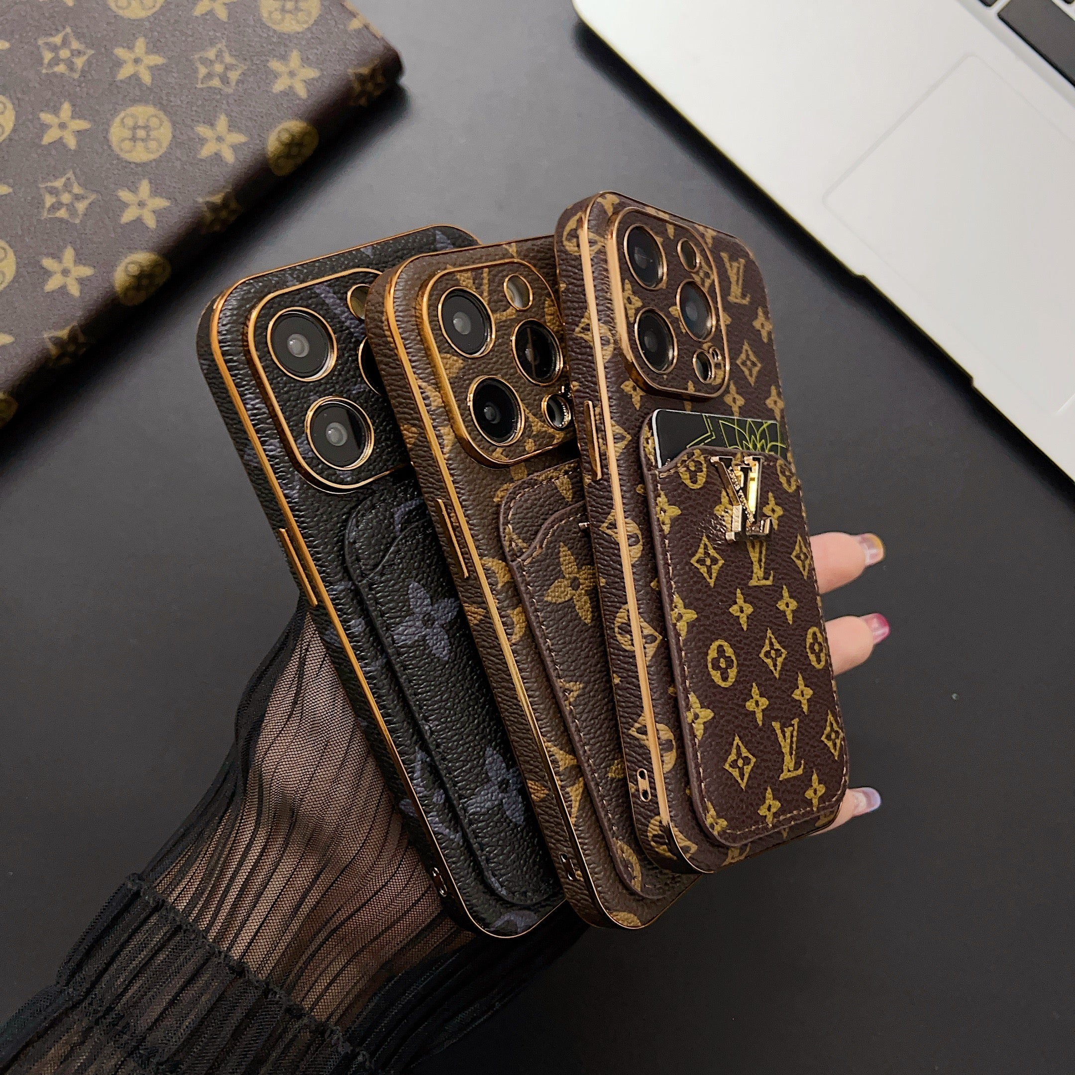 Classic Monogram iPhone Case With Card Holder -Small printing-CHD231124-GTOCASE