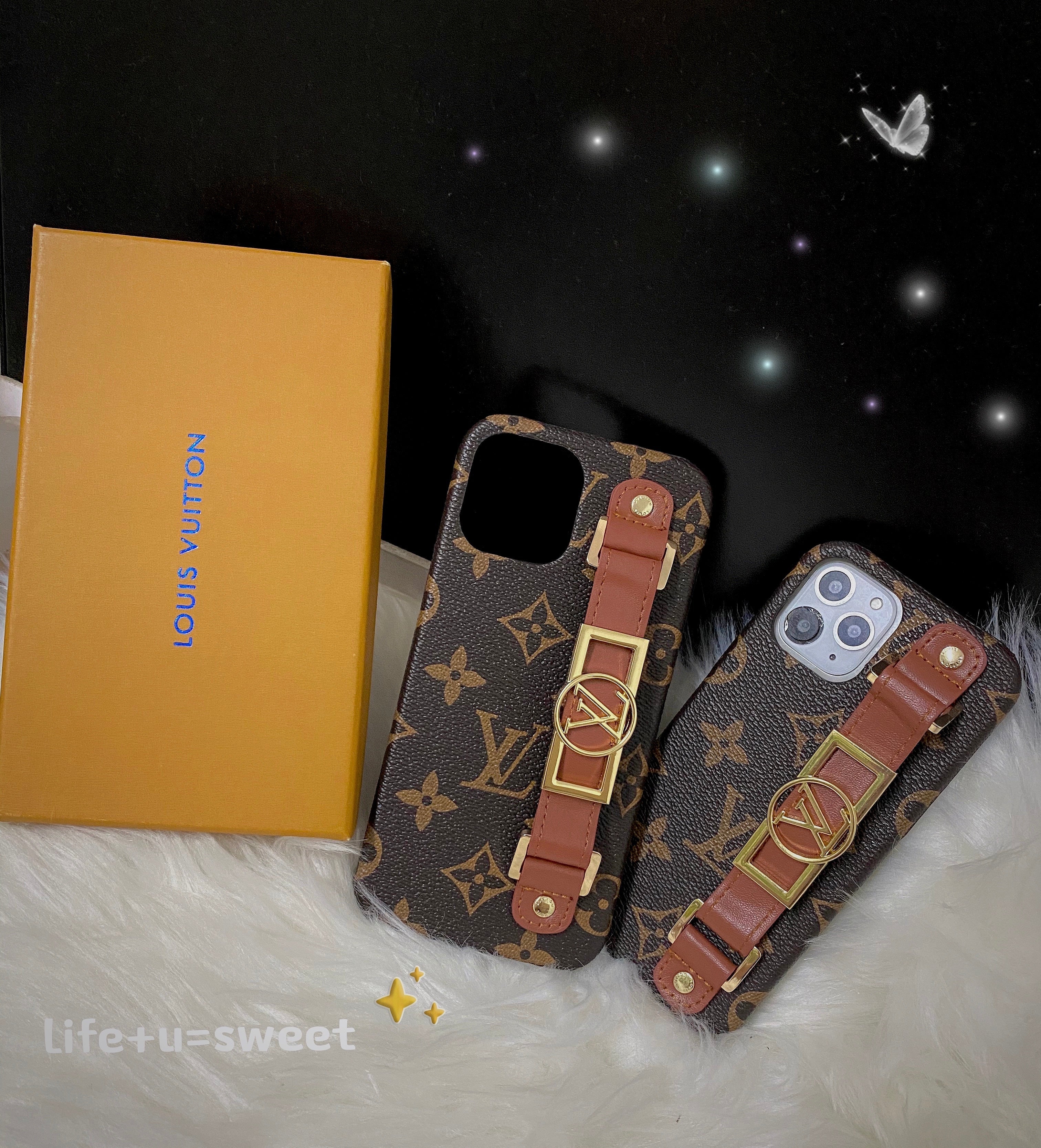 Leather Monogram iPhone Case With Holder-DK231215-GTOCASE
