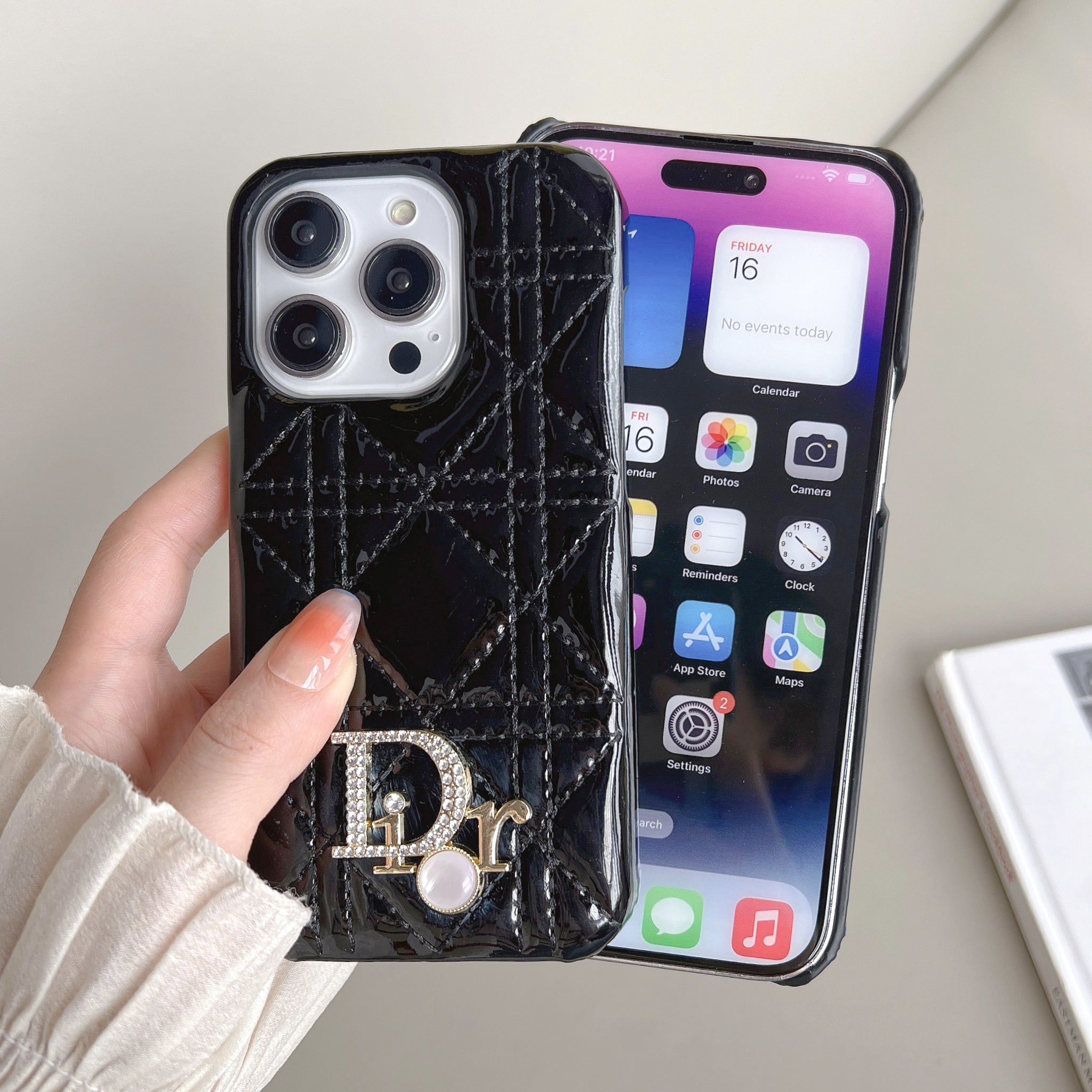 CD iPhone Case Leather Black-WJ240513-GTOCASE