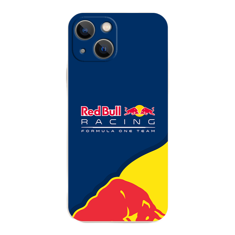 iPhone 16 Pro Max Case - Vintage White A/B/C/D Red Bull Liquid Silicone Phone Cover with Full Camera Protection & Soft Lining | Bull Team