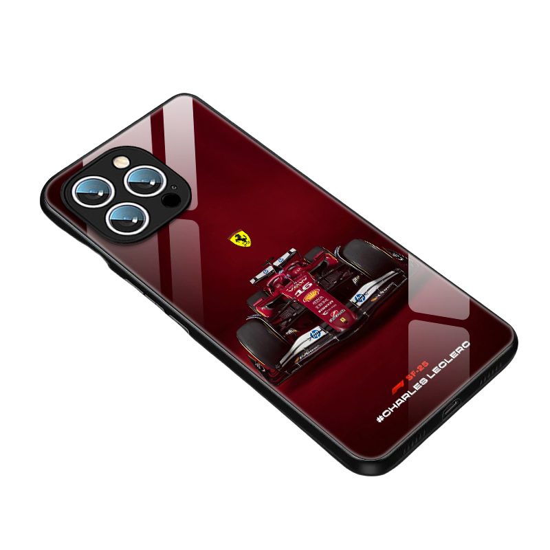 iPhone 16 Pro Max Case - Red Bull Leather Texture Anti-Slip Full Cover - Vettel Series I