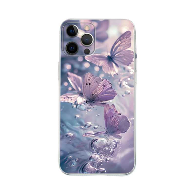 Y2K Aesthetic Purple Butterfly iPhone Case - Slim Yellowing-Resistant Shockproof Cover