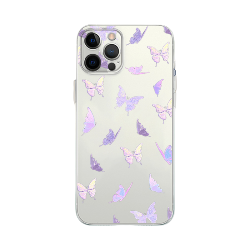 Y2K Fashion Purple Butterfly iPhone Case - Slim Yellowing-Resistant Shockproof Cover