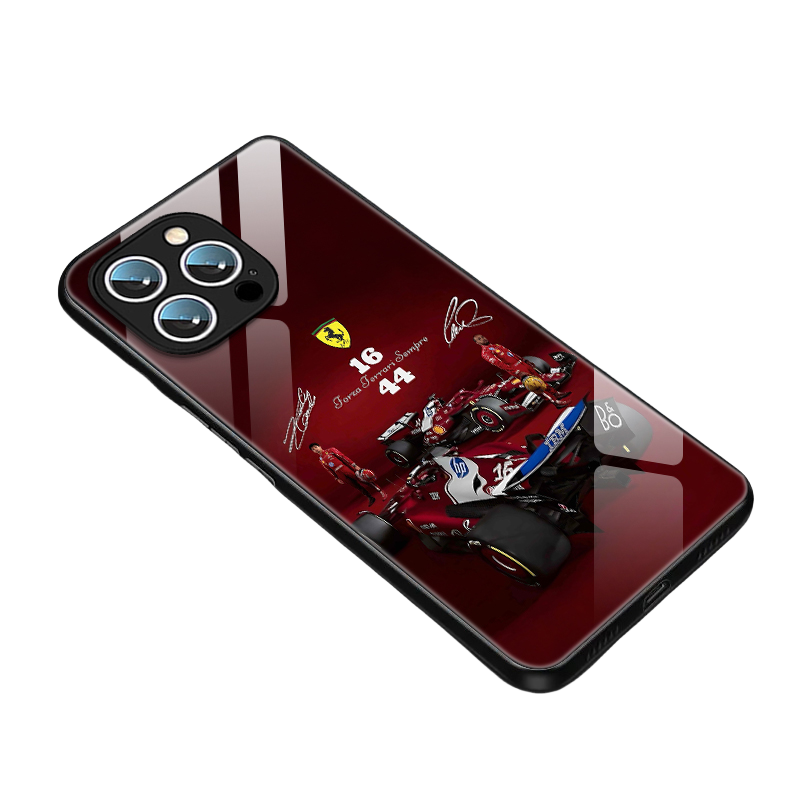 iPhone 16 Pro Max Case - Red Bull Series III PU Leather Grip Cover, Anti-Slip Full Wrap Vettel Series III