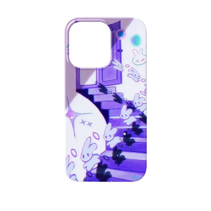 Y2K Aesthetic Style D/E/F iPhone 16/15/14/13/12 Max Pro Max Case - Shockproof Glass Cover with Retro Vaporwave Design