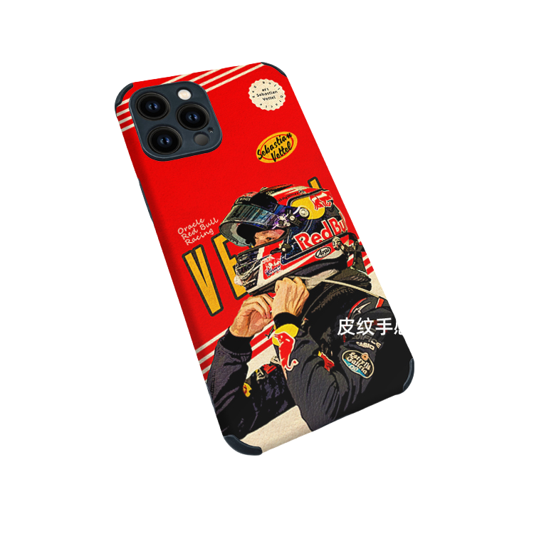 Vettel Red Bull Leather Texture Series VI iPhone 16 Pro Max Case - Anti-Slip Full Cover Soft Shell Series VI A/B/C/D/E