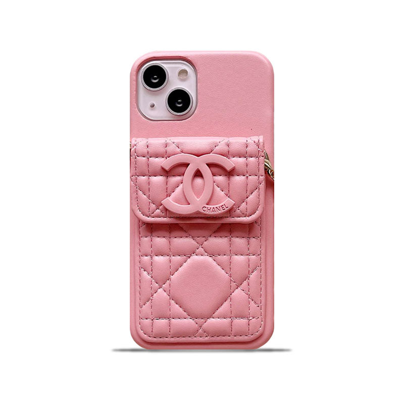 CC iPhone Case With Wallet And Strap Pink -GS241602-GTOCASE