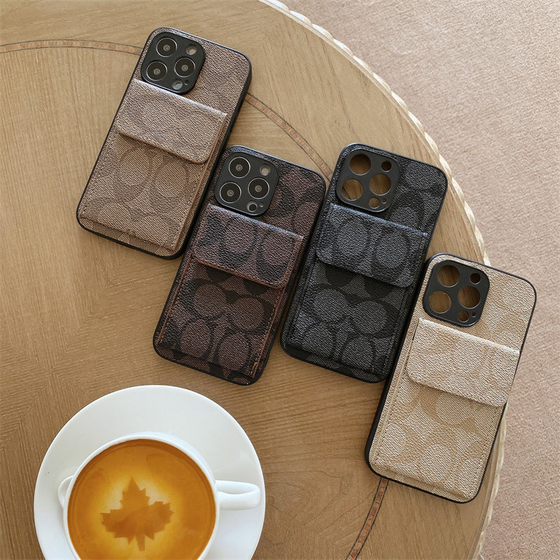CH  iPhone Case With  Wallet Dark Brown-HP240513-GTOCASE