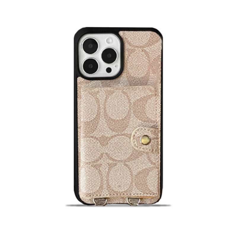 CH  iPhone Case With Wallet And  Strap White -SZK240402-GTOCASE