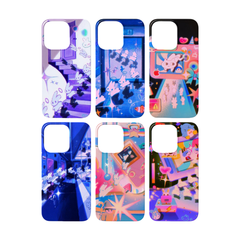 Y2K Aesthetic 16/15/14/13/12 Max Pro Max Case - Shockproof Glass Cover with Retro Vaporwave Design