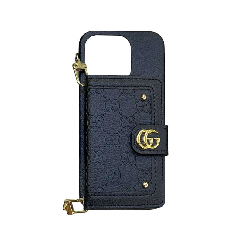 GG iPhone Case With Wallet And Strap Pink -ZY241720-GTOCASE