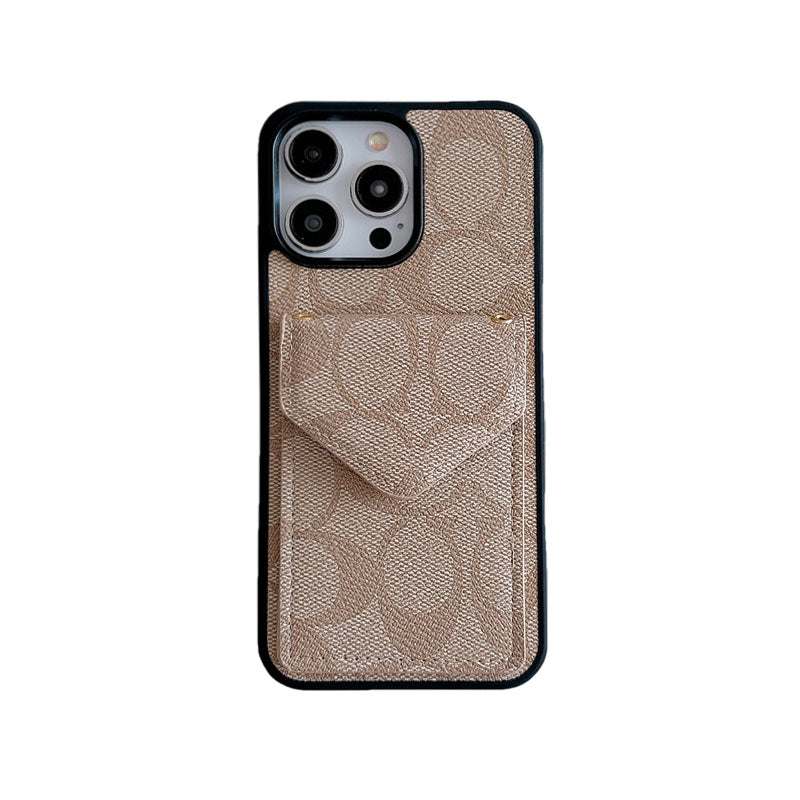 CH  iPhone Case With Card Holder And Strap Light Black -SJ240513-GTOCASE