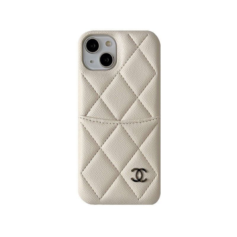 Leather CC iPhone Case With Crad Holder Black -PZB240603-GTOCASE
