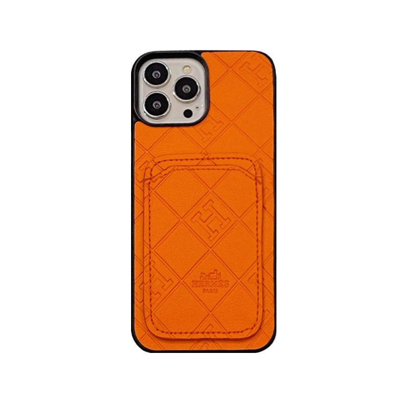  H Case With Card Holder For iPhone Orange-KBK241432-GTOCASE