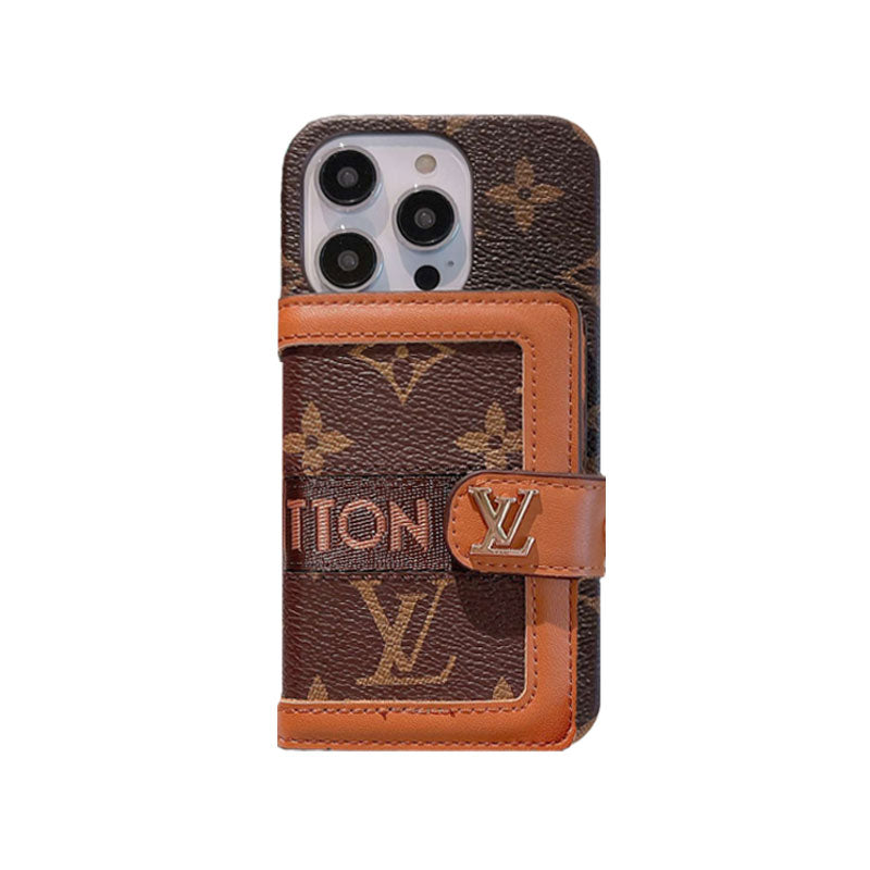 Monogram iPhone Case With Wallet And Crossbody Strap Brown -QB240329-GTOCASE