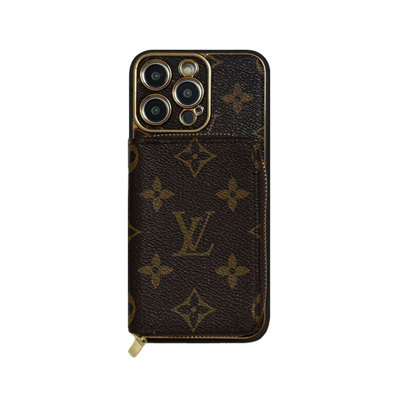 Monogram iPhone Case With Wallet Brown Big Printing-LQB240329-GTOCASE